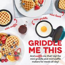 Pacote com 3 unidades Dash: Mini Waffle Maker + Mini Waffle Maker em forma de coração+Mini Maker Griddle