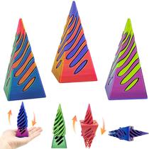 Pacote com 3 unidades de cone espiral Fidget Toy Lyzbbsoy Impossible Cone