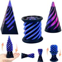 Pacote com 3 unidades de cone espiral Fidget Toy Lyzbbsoy Impossible Cone