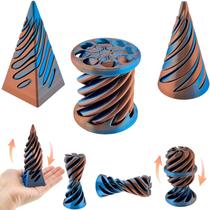 Pacote com 3 unidades de cone espiral Fidget Toy Lyzbbsoy Impossible Cone