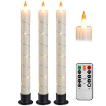 Pacote com 3 velas cônicas LED Da by Flameless com controle remoto de 24 cm Pacote com 3 velas cônicas LED Da by Flameless com controle remoto de 24 cm