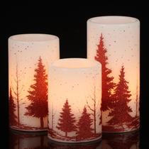 Pacote com 3 velas LED sem chama GenSwin Christmas, cera real Pacote com 3 velas LED sem chama GenSwin Christmas, cera real