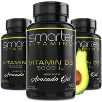(Pacote com 3) Vitamina D3 5000 UI SmarterVitamins com óleo de abacate