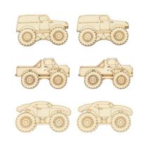 Pacote Com 30 Recortes De Caminhões De Madeira Para Pintura, Decoração De Festas DIY, Artesanato,