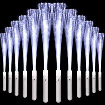 Pacote com 36 bastões luminosos de fibra óptica NUDALA brancos de 27 cm