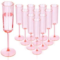 Pacote com 36 taças de champanhe rosa YOUBET Copos de plástico de champanhe ondulados com flores de 6 onças taças descartáveis vintage pesadas para festas de casamento e aniversário Pacote com 36 taças de champanhe rosa YOUBET Copos de plástico de champanhe ondulados com flores de 6 onças taças descartáveis vintage pesadas para festas de casamento e aniversário