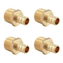(Pacote com 4) Adaptador NPT macho EFIELD Pex 19 mm x 19 mm em latão