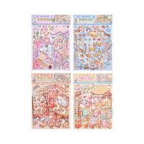 Pacote Com 4 Adesivos 3D Impermeáveis Para Casa, Decalques Microscópicos De PET Para Diários Pacote Com 4 Adesivos 3D Impermeáveis Para Casa, Decalques Microscópicos De PET Para Diários