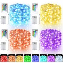 Pacote com 4 baterias Fairy String Lights StarryEver RGB 16,5 m