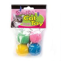 Pacote com 4 bolas de espuma coloridas Cat Toy Boss Pet 04467