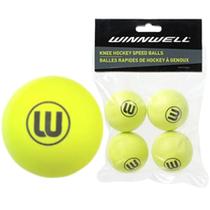 Pacote com 4 bolas de espuma Winnwell Knee Hockey para crianças com bolsa