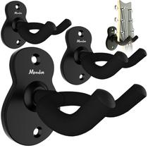 Pacote com 4 cabides de parede para guitarra de metal Moodve pretos Pacote com 4 cabides de parede para guitarra de metal Moodve pretos