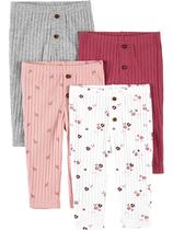 Pacote com 4 calças Simple Joys da Carter's Baby Girls para recém-nascidos Pacote com 4 calças Simple Joys da Carter's Baby Girls para recém-nascidos
