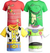 Pacote com 4 camisetas Disney Pixar Toy Story Big Boys Woody Buzz Lightyear Rex Slinky Dog 10