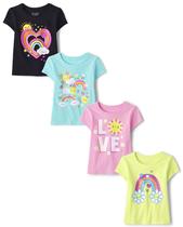 Pacote com 4 camisetas gráficas The Children's Place Toddler Girls, 5T