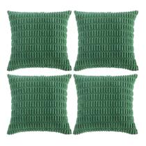 Pacote com 4 capas de almofada de veludo cotelê verde Fancy Homi 45 x 45 cm Pacote com 4 capas de almofada de veludo cotelê verde Fancy Homi 45 x 45 cm