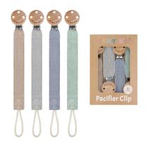 Pacote com 4 clipes de chupeta TYRY.HU Soft Webbing Strap cáqui