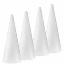 Pacote com 4 cones de espuma Craft Foam Cones FFChuanhe, 12x39 cm, brancos
