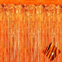 Pacote com 4 cortinas de alumínio com franjas, laranja, 1 m x 2,5 m AIKENLIN Pacote com 4 cortinas de alumínio com franjas, laranja, 1 m x 2,5 m AIKENLIN