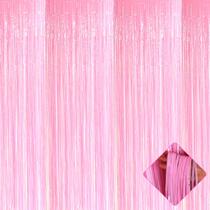 Pacote com 4 cortinas de alumínio com franjas, rosa, 1 m x 2,5 m AIKENLIN Pacote com 4 cortinas de alumínio com franjas, rosa, 1 m x 2,5 m AIKENLIN