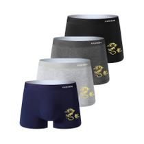 Pacote Com 4 Cuecas Boxer Masculinas Confortáveis E Respiráveis, Estilo Clássico E Esportivo