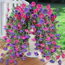 Pacote com 4 flores artificiais suspensas TURNMEON Morning Glory Pacote com 4 flores artificiais suspensas TURNMEON Morning Glory