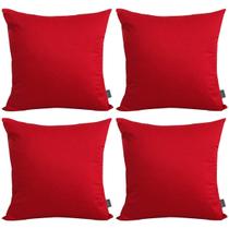 Pacote com 4 fronhas de algodão Thmyo, 60 x 60 cm, capas de almofada vermelhas Pacote com 4 fronhas de algodão Thmyo, 60 x 60 cm, capas de almofada vermelhas