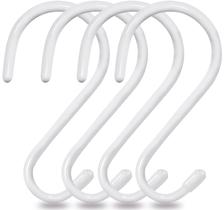 Pacote com 4 ganchos S Hooks Mzekgxm, grande, 15 cm, revestido de vinil antiderrapante