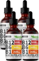 (Pacote com 4) Gotas Líquidas de Vitamina B12 NUSAVA 5000mcg 80 porções