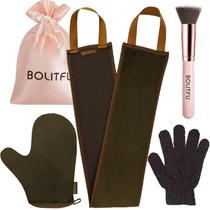 Pacote com 4 kits aplicadores de luvas autobronzeadoras, com luva autobronzeadora, aplicador autobronzeador nas costas, luva esfoliante, pincel bronzeador facial de topo plano, luva bronzeadora para bronzeador autobronzeador (marrom) Pacote com 4 kits aplicadores de luvas autobronzeadoras, com luva autobronzeadora, aplicador autobronzeador nas costas, luva esfoliante, pincel bronzeador facial de topo plano, luva bronzeadora para bronzeador autobronzeador (marrom)