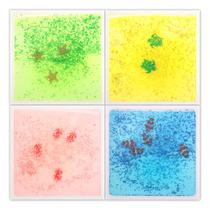 Pacote com 4 ladrilhos sensoriais líquidos Art3d de 30 x 30 cm Sea World
