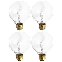 (Pacote com 4) Lâmpada incandescente G25 25W 2700K E26 regulável