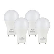 (Pacote com 4) Lâmpadas LED KOR GU24 A19 9,5 W 800 lm 3500K reguláveis