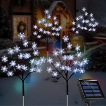 Pacote com 4 lâmpadas solares Snowflake Stake Lights Ohwewant 80LED