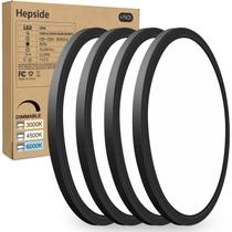 Pacote com 4 luminárias de teto LED Hepside Flush Mount 12" 28W Pacote com 4 luminárias de teto LED Hepside Flush Mount 12" 28W