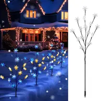Pacote com 4 luzes de jardim de Natal Brightown Snowflake Pathway Pacote com 4 luzes de jardim de Natal Brightown Snowflake Pathway