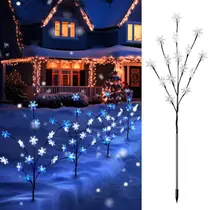 Pacote com 4 luzes de jardim de Natal Brightown Snowflake Pathway Pacote com 4 luzes de jardim de Natal Brightown Snowflake Pathway