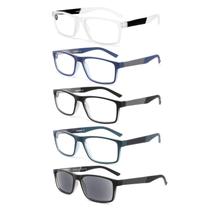 Pacote com 4 óculos de leitura DONGDI Blue Light Blocking para adultos Pacote com 4 óculos de leitura DONGDI Blue Light Blocking para adultos