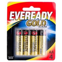 Pacote Com 4 Pilhas AAA Eveready Gold Alcalina