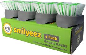Pacote com 4 pincéis de reposição para Scotch Brite Dishwand Smilyeez