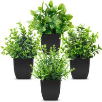 Pacote com 4 plantas falsas Der Rose Mini Artificial Greenery