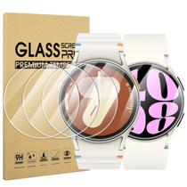 Pacote com 4 protetores de tela Suoman para Samsung Galaxy Watch 6/5/4 de 40 mm, protetores de vidro temperado se encaixam perfeitamente nos relógios inteligentes Galaxy