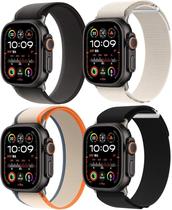 Pacote com 4 pulseiras de nylon compatíveis com Apple Watch Ultra 2/Ultra. Pulseiras masculinas de 49 mm, 46 mm, 45 mm e Pacote com 4 pulseiras de nylon compatíveis com Apple Watch Ultra 2/Ultra. Pulseiras masculinas de 49 mm, 46 mm, 45 mm e