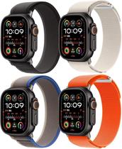 Pacote com 4 pulseiras de nylon compatíveis com Apple Watch Ultra 2/Ultra. Pulseiras masculinas de 49 mm, 46 mm, 45 mm e