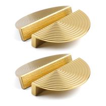 Pacote com 4 puxadores de gabinete de latão escovado BaiNong Gold de 10 cm Pacote com 4 puxadores de gabinete de latão escovado BaiNong Gold de 10 cm