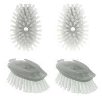 Pacote com 4 recargas de escova de prato para distribuição de sabão em aço OXO Pacote com 4 recargas de escova de prato para distribuição de sabão em aço OXO