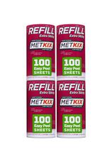 Pacote com 4 recargas Lint Roller Metkix (total de 400 folhas) Pacote com 4 recargas Lint Roller Metkix (total de 400 folhas)