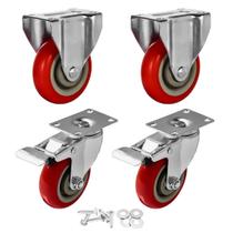 Pacote com 4 rodas Caster Wheels FactorDuty 2 giratórias de 360 com freio, 2 rígidas