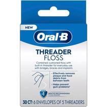 Pacote com 4 roscas Floss Oral-B Glide Threader para pontes e suportes
