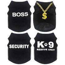 Pacote com 4 roupas de chihuahua, roupas para cães pequenos, roupas pretas para cachorros, camiseta macia para cães com padrão de segurança K9, verão, outono, roupas para animais de estimação (GG) Pacote com 4 roupas de chihuahua, roupas para cães pequenos, roupas pretas para cachorros, camiseta macia para cães com padrão de segurança K9, verão, outono, roupas para animais de estimação (GG)
